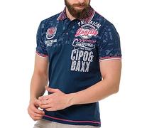 CIPO & BAXX T-Shirt in coolem Polo-Design, blau, S NAVYBLUE