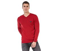 Cipo & Baxx Herren Feinstrickpullover Strick Sweater V-Ausschnitt Pullover CP242 Rot S