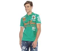 Cipo & Baxx Herren Shirt Poloshirt Casual Kurzarm Print Druck Polokragen Design Pique´ T-Shirt Shirt CT604 Grün M