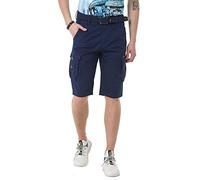 Cipo & Baxx Herren Shorts Bermuda Capri Cargohose Premium Kurze Hose Pants CK265 Dunkelblau W38