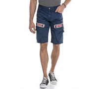 Cipo & Baxx Herren Shorts Bermuda Freizeit Kurze Hose Capri CK243 Dunkelblau W32