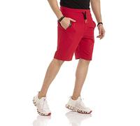 Stoffhose CIPO & BAXX "Shorts", Herren, Gr. XL, US-Größen, rot, 80% Baumwolle, 15% Polyester, 5% Elasthan, unifarben, regular fit knieumspielend, Hosen Stoffhose, elastischer Bund mit Kordelzug (11066
