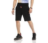 Stoffhose CIPO & BAXX "Shorts", Herren, Gr. XL, US-Größen, schwarz, 80% Baumwolle, 15% Polyester, 5% Elasthan, unifarben, regular fit knieumspielend, Hosen Stoffhose, elastischer Bund mit Kordelzug (8