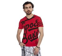 Cipo & Baxx Herren Sommer T-Shirt Kurzarm Allover Print Rundhals Baumwolle Shirt CT635