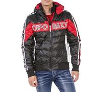 Steppjacke CIPO & BAXX Gr. XL, schwarz (schwarz, rot) Herren Jacken Steppjacken in sportlichem Design (75992625-XL)