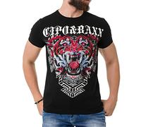 Cipo & Baxx Herren Strasssteine T-Shirt Print Kurzarm CT729 Schwarz M