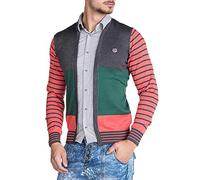Cipo & Baxx Herren Strickpullover 2 in 1 Design Strickjacke Langarmpullover Sweater Männer Pullover C-6367 Dunkelblau XXL
