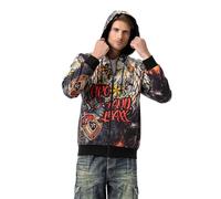 Sweatjacke CIPO & BAXX "Sweatjacken", Herren, Gr. L, bunt (schwarz), 50% Baumwolle, 50% Polyester, bedruckt, regular fit normal, Raglanärmel, Sweatjacken Sweatjacke (61721007-L) schwarz