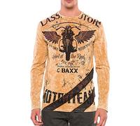 Cipo & Baxx Herren Sweatshirt CL348 Kamel - Stylischer Pullover im Modernen Streetwear Look mit Rundhals & Print - Bequemer Sweater für Alltag, Freizeit & Party - CL348 Kamel M