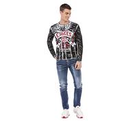 Cipo & Baxx Herren Sweatshirt CL493 Schwarz - Stylischer Pullover im Modernen Streetwear Look mit Rundhals & Print - Bequemer Sweater für Alltag, Freizeit & Party - CL493 Schwarz M