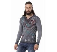 Cipo & Baxx Herren Sweatshirt CL512 Grau - Stylischer Pullover im Modernen Streetwear Look mit Rundhals & Print - Bequemer Sweater für Alltag, Freizeit & Party - CL512 Grau XXL