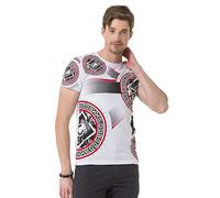 Cipo & Baxx Herren T-Shirt Baumwolle Print Ausgefallen Rundhals Freizeitshirt CT692 Weiß M