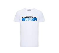 Cipo & Baxx Herren T-Shirt Baumwolle Rundhals Brustprint Kurzarm Freizeitshirt CT711 Weiß L