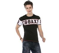 Cipo & Baxx Herren T-Shirt Kurzarm Farbblock Streifen Print Schrift Rundhals Shirt Klassisch CT631