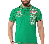 Cipo & Baxx Herren Poloshirt Print Polokragen T-Shirt Kurzarm CT738 Grün XL
