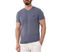 Cipo & Baxx Herren T-Shirt V-Neck Shirt Kurzarm Basic Baumwolle V-Ausschnitt CT773 Hellblau XL