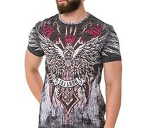 Cipo & Baxx Herren T-Shirt Wing Cross Laserdruck Baumwolle Rundhalsausschnitt Shirt CT746