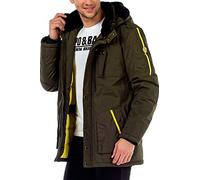 Cipo & Baxx Herren Winterjacke Kapuzenjacke Fellkragen Parka Mantel Jacke Steppjacke Gr M Khaki