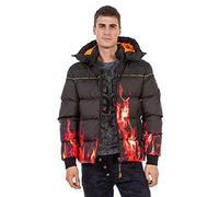 CIPO & BAXX® Winterjacke im coolen Flammen-Design, schwarz, L BLACK