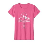 Circassia | Kaukasus Natur Berge | Patriotische Tscherkessen T-Shirt, Damen, Rosa Meliert, XXL