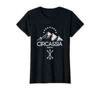 Circassia | Kaukasus Natur Berge | Patriotische Tscherkessen T-Shirt, Damen, Schwarz, XXL