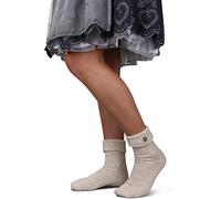 Circle Five Trachtensocken Kniebundstrümpfe fürs Oktoberfest Damen und Herren - Kurz & Lang, zu Dirndl & Lederhose Farbe Naturmelange mit Edelweiß-Anstecker Größe 35/38