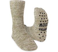 Circle Five Winterhausschuhe mit ABS-Druck - wärmende Wollsocken, Haussocken mit Noppen - Anti-Rutsch-Sohle für Damen und Herren Farbe 1 Paar - Beige-meliert Größe 47/50
