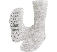 Circle Five Winterhausschuhe mit ABS-Druck - wärmende Wollsocken, Haussocken mit Noppen - Anti-Rutsch-Sohle für Damen und Herren Farbe 1 Paar - Grau-meliert Größe 35/38