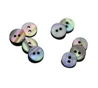 CISULI Natürliche Muschelknöpfe Schwarz Glatt 2 Löcher 100 Stück/Packung Nähknopf 9mm/10mm/11mm/12mm/15mm/18mm/20mm/23mm/25mm (Schwarz Natürliches Muschel 2 Löcher - 12.5mm)