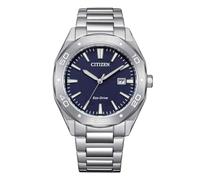 Citizen BM7631-52L Active Sport Herrenuhr - Eco Drive, Gehäuse 41 mm, blaues Zifferblatt, Armband aus Stahl, WR 10 Bar, silber, Sport