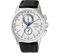 Citizen Herren-Armbanduhr Radio Controlled Chronograph Quarz Leder AT8110-11A