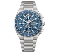 Citizen AT8396-59L Promaster Sky Herren Solar Funk Chronograph Titan | Titan-Gehäuse und -Band, Saphirglas, blaues Zifferblatt, 10 ATM, Tachymeter, Eco-Drive, Funkzeit und Stoppfunktion