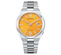 Citizen Automatik Herren Armbanduhr aus Edelstahl in der Farbe Silber-Orange 40mm, Wasserdichtigkeit: 5Bar, NJ0150-81Z