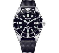 Citizen Automatik Herren Taucheruhr aus Titan und Urethan in der Farbe Silber-Schwarz 41mm, Wasserdichtigkeit: 20Bar, NB6021-17E