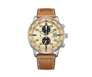 Citizen Aviator Chrono Armbanduhr für Herren, Beige und Braun, CA0880-15X