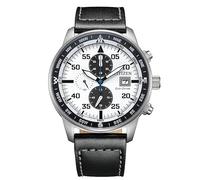 CITIZEN Aviator Crono Eco-Drive Herrenuhr, Weiß und Schwarz, CA0880-07A