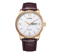 Citizen Herren Eco-Drive Solar Armband-Uhr aus Edelstahl mit Leder Band - BM8553-16AE