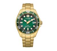 Citizen BN0262-59W Eco-Drive Solar Herren-Taucheruhr gelbgold / grün Ø40,5mm