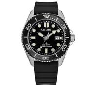 Citizen BN0266-07E Promaster Marine Herren-Solaruhr, 40 mm | Eco-Drive Solarwerk, Saphirglas, 20 ATM, verschraubte Krone, schwarzes Silikonarmband und einseitig drehbare Lünette