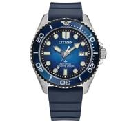 Citizen BN0267-04L Promaster Marine Eco-Drive Solaruhr für Herren 40 mm | Blaues Zifferblatt, Saphirglas, blaues Silikonband, 20 ATM, verschraubte Krone und linksdrehende Lünette