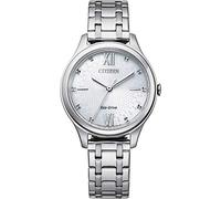 Citizen Damen Analog Eco-Drive Uhr mit Edelstahl Armband EM0500-73A, Silber | Eco-Drive Solar, Keine Batterie Nötig, Kristallglas, 5 bar Wasserdicht, 180 Tage Gangreserve, Edelstahlband