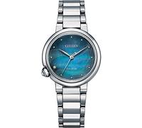 CITIZEN Damen Analog Quarz Uhr mit Edelstahl Armband EM0910-80N, Blau