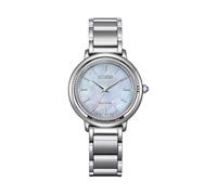 Citizen Eco Drive Arcly mother of pearl case women's watch EM1100-84D steel case and bracelet