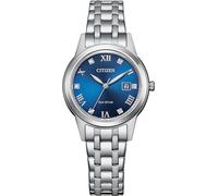 Citizen Eco-Drive Damenuhr Edelstahl, Blau, 29.5 mm, FE1240-81L | Eco-Drive Solar, Keine Batterie Nötig, Kristallglas, 3 bar Wasserdicht, 240 Tage Gangreserve, Datum, Edelstahlband