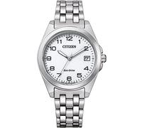 Citizen Eco-Drive Damenuhr Edelstahl, Weiß, 33.5 mm, EO1210-83A