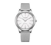Citizen Eco-Drive Damenuhr Edelstahl, Weiß, 34 mm, EM1220-82A
