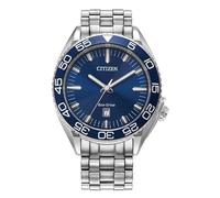 Citizen Eco-Drive Herren-Armband mit blauem Zifferblatt, Silber., Klassisch