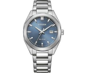 Citizen Eco-Drive Herrenuhr Edelstahl, Blau, 38 mm, BM7620-83M | Analog Quartz, Kristallglas, 10 bar Wasserdicht, 180 Tage Gangreserve, Datum, Edelstahlband