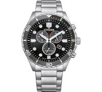 Citizen Herrenuhr AT2568-82E Eco-Drive Solar Chronograph Stahl/Schwarz