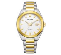 Citizen Eco-Drive Herrenuhr Edelstahl, Weiß, 38 mm, BM7624-82A | Eco-Drive Solar, Keine Batterie Nötig, Kristallglas, 10 bar Wasserdicht, 180 Tage Gangreserve, Datum, Edelstahlband